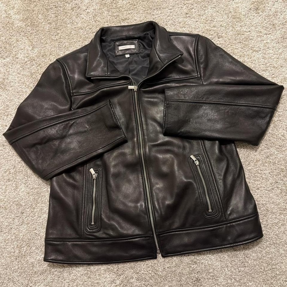 90s Vintage Curvy Avanti Genuine Leather‎ Jacket | Black | XL